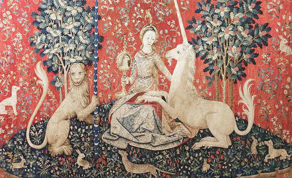 visuel de la tapisserie murale de la Dame à la Licorne
