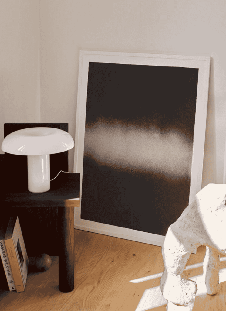 affiche en noir et blanc abstrait