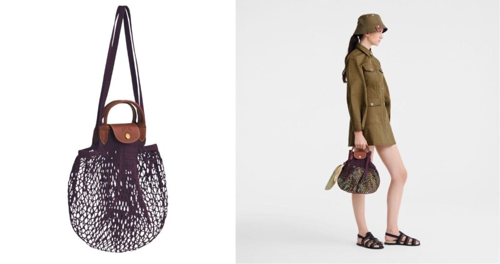 sac filet de courses violet