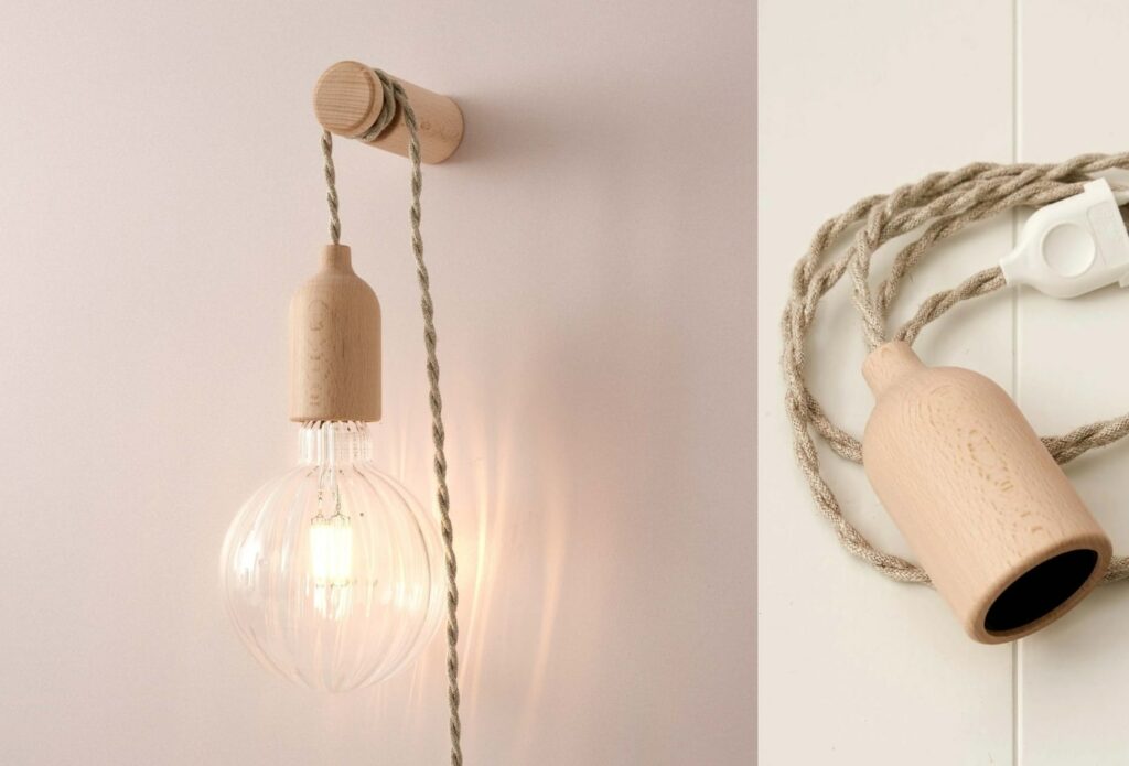 baladeuse avec douille en bois et fil tressé