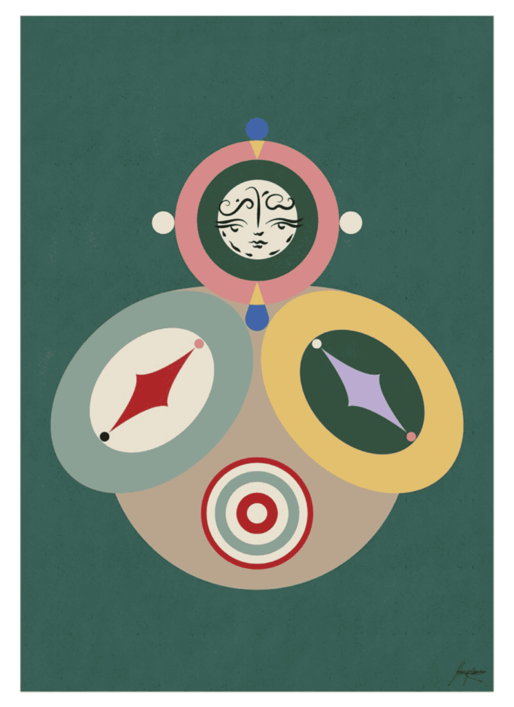 affiche avec personnage couleurs