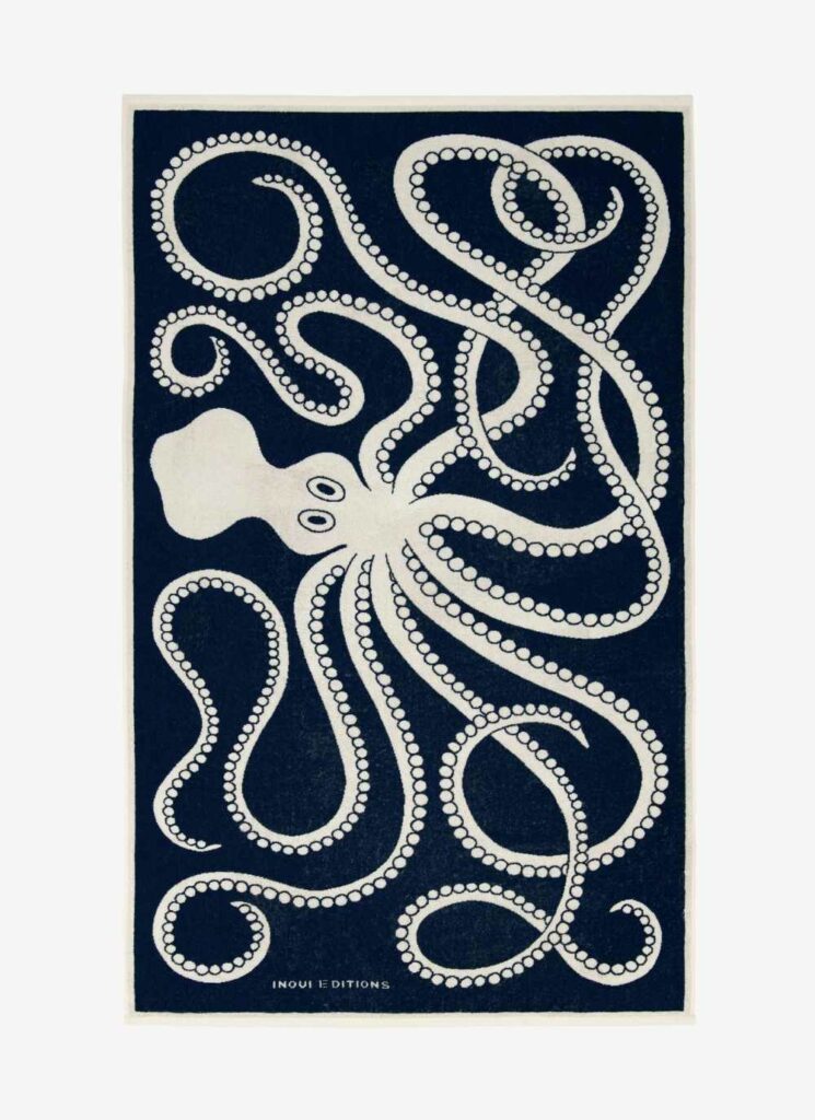 serviette de plage avec motif poulpe