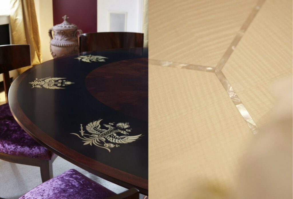 tables en marqueterie